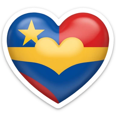 corazon con los colores de la bandera de venezuela sticker