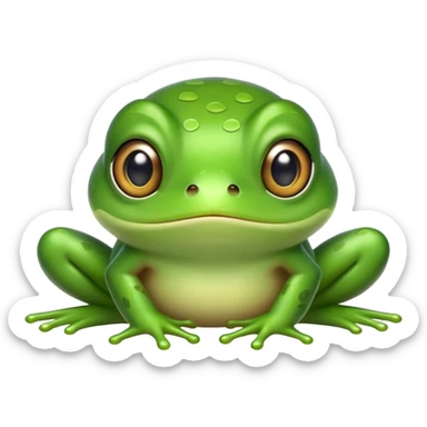 cute green frog with big eyes sticker