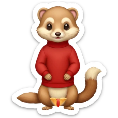 weasel with red pulloveer sticker