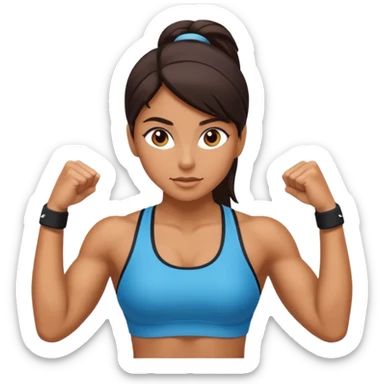 fitness girl, dark eyes sticker