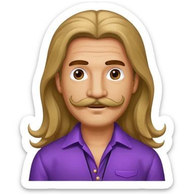 long haired man with mustache with night club outfits sticker