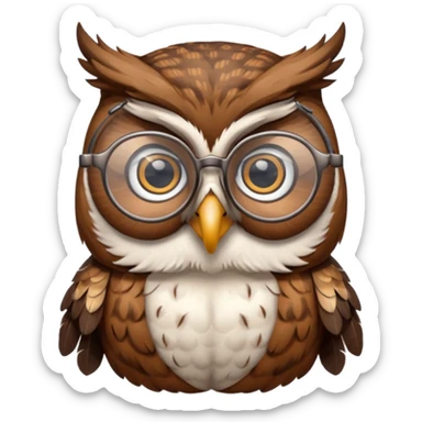 Owl with reading glasses sticker