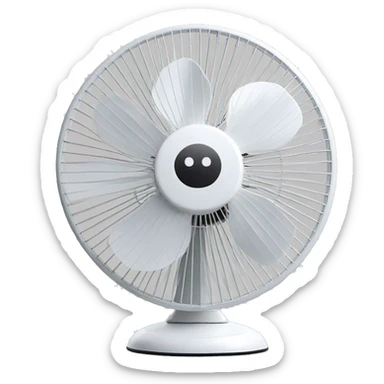 Cute white classic Stand fan sticker