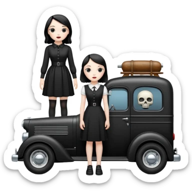 Heroic  Wednesday Adam’s  exterminator antique tall moving van hot rod sticker