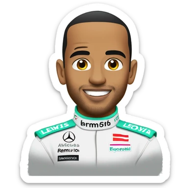 Lewis Hamilton in formula 1 car sticker