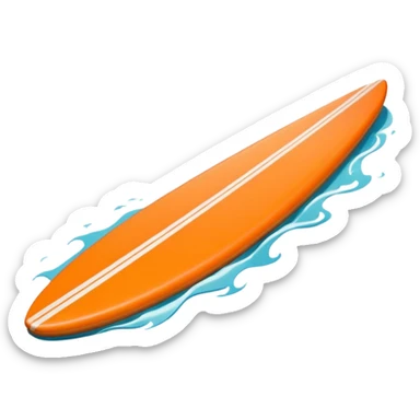 1 orange Surfboard with wave sticker