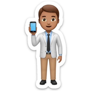 A 3D full body MNC Employee bitmoji talking on mobile with someone sticker
