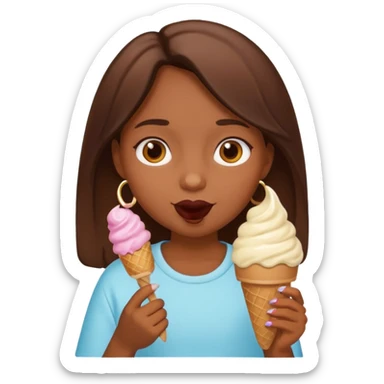 Girl eating ice cream sticker