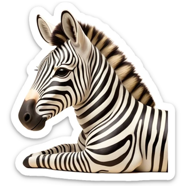 Meme-Worthy Cute Sleeping Zebra Portrait Emoji, Head resting peacefully with a contented smile, showcasing a lean, graceful build and a luxuriously soft striped Fur, eyes shut in a serene, restful nap, Simplified yet hilariously adorable features, highly detailed, glowing with a soft, drowsy light, high shine, relaxed and utterly lovable, stylized with an air of playful laziness, bright and heartwarming, soft glowing outline, capturing the essence of a comically sleepy zebra, so meme-worthy it feels like it could instantly become the next viral sensation of adorable slumber! sticker