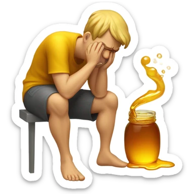Guy barfing honey  sticker