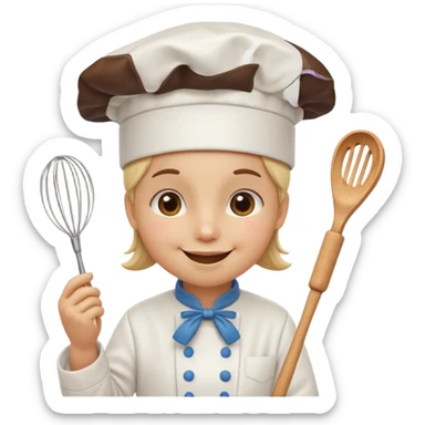 sweet treat with accessories and personified sticker