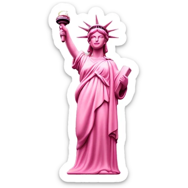 pink full body liberty statue sticker