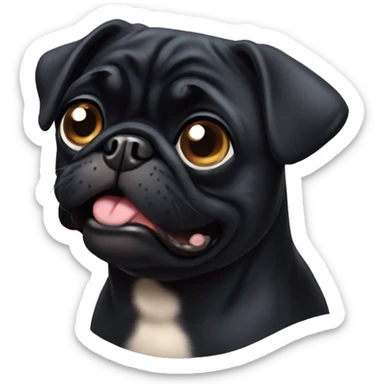 Black pug sticker