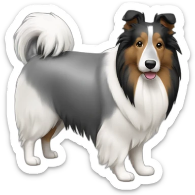 shetland-sheepdog-king-gray-black-white sticker