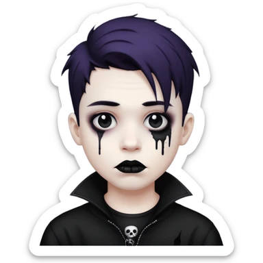 Goth boy with smeared lipstick  sticker