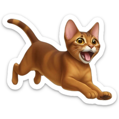 Abyssinian cat jumping sticker