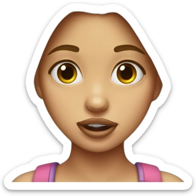 Girl sticking tongue out with crossed eyes sticker