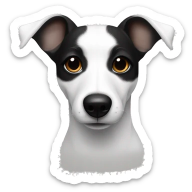 Total white jack russel ears black sticker