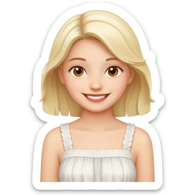 girl in white summer dress  sticker