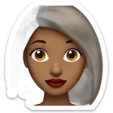 Brunette red lipstick sticker