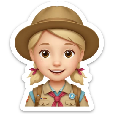very small scout girl sticker