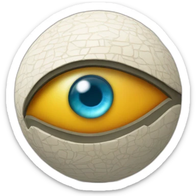 3d sphere with a cartoon Mule skin texture with Eye of Horus sticker