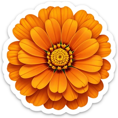 cempasúchil flower, Mexican marigold, bright orange with layered petals sticker