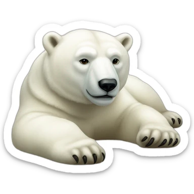 Polar bear full body laying down sticker