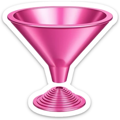 futuristic pink sales funnel with pink dollars inside sticker