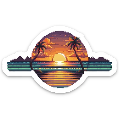 beach sunset sticker