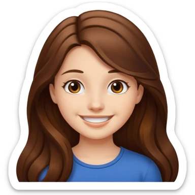 kahverengi uzun saçlı kız sticker