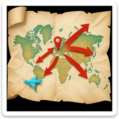 Add bold red arrows to the map, indicating an upcoming offensive attack strategy. Keep the emoji style and all original details. sticker