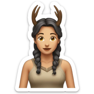 Mujer con cuernos de ciervo  sticker