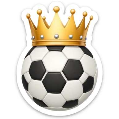 Soccer ball with crown sticker