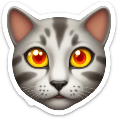 Cat with fire eyes sticker