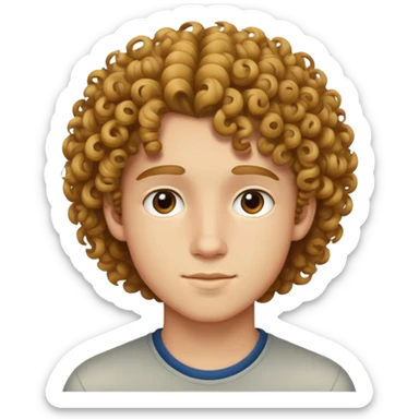 Teen with curly hair handsome  sticker