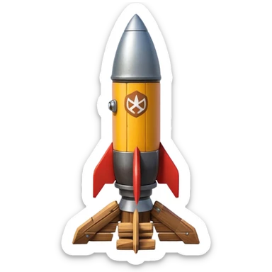 A Rocket Made Of Wood And Scrap Metal In A Clash Of Clans Aesthetic sticker