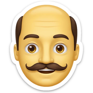 classic yellow face smiling with a mustache sticker