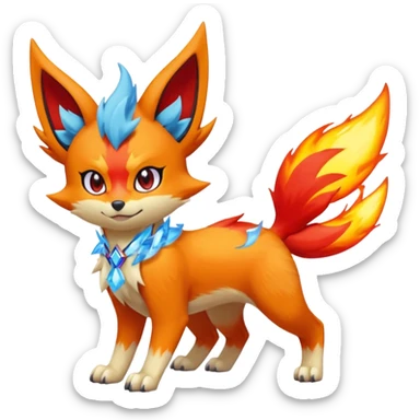Torracat-Amaura-Fennekin-Fakémon-Digimon-fusion (full body) sticker