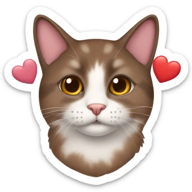 a brown snowshoe cat with hearts  sticker