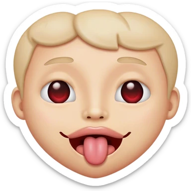 heart eyes with tongue hanging out  sticker