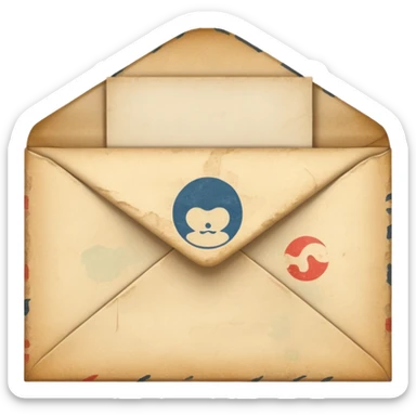 An ancient Japanese envelope sticker