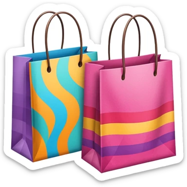 2 beautiful shopping bag sticker