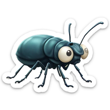 a crawly bug with a monocle sticker