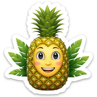 olympic rings in front of a smiling pineapple wearing a gold medal sticker