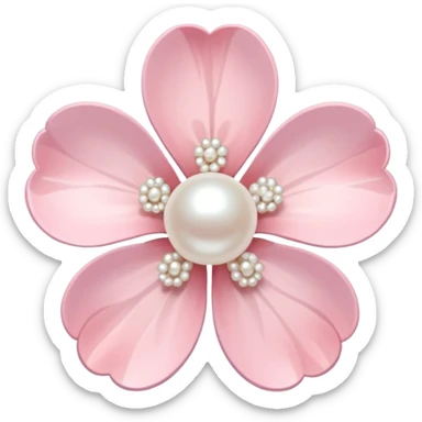 light pastel sakura flower with pearl beaded outline sticker