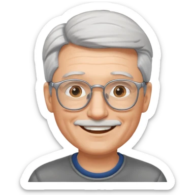 Silver haired dad with glasses sticker