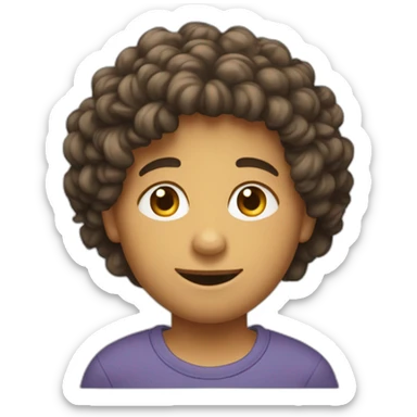 Garçon au cheveux bouclés sticker