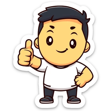 cool guy giving a thumbs up sticker
