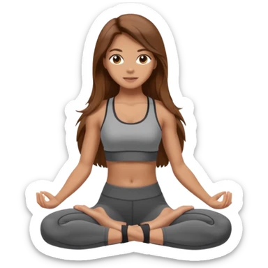 Pilates girl tan skin and brown long hair  sticker
